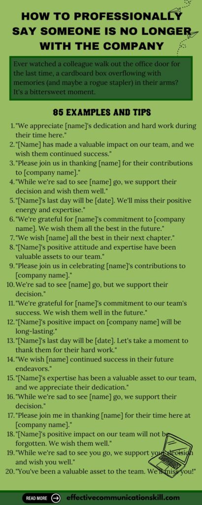 How to Professionally Say Someone Is No Longer with the Company 