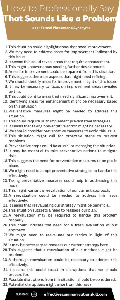 How to Professionally Say That Sounds Like a Problem (200+ Formal Phrases and Synonyms) 2 How to Professionally Say That Doesn’t Make Sense