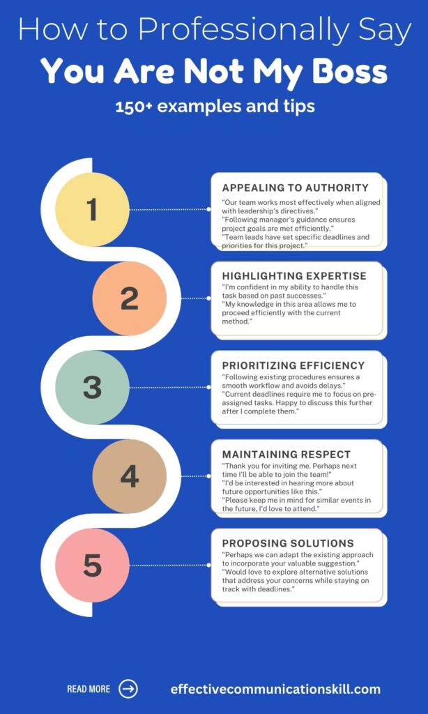 How to Professionally Say You Are Not My Boss (150+ examples and tips) 1 How to Professionally Say You Are Not My Boss