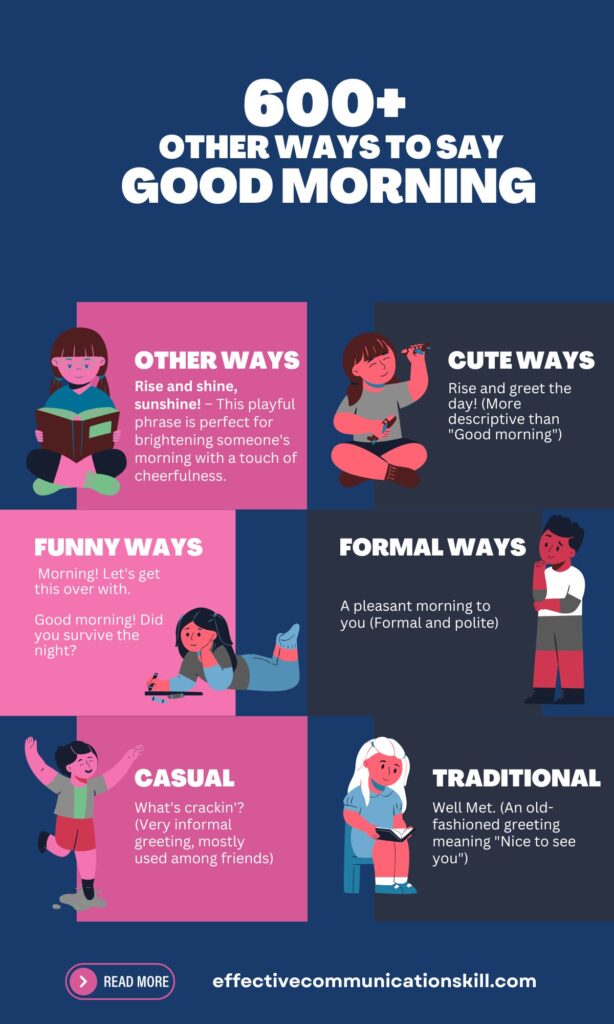 600+ Other Ways to say Good Morning in personal, professional and Relationship settings 1 Other Ways to say Good Morning
