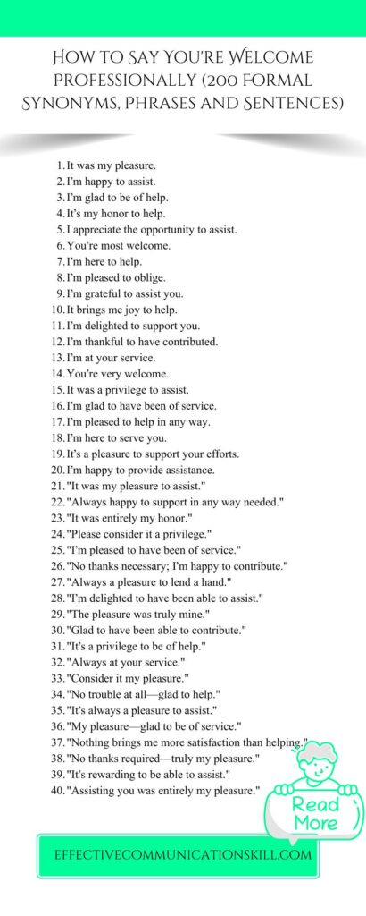 How to Say You're Welcome Professionally (200 Formal Synonyms, Phrases and Sentences) 2 Welcome