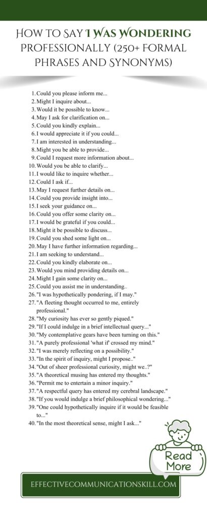 How to Say I Was Wondering Professionally (250+ Formal Phrases and Synonyms) 2 how to say I was wondering professionally
