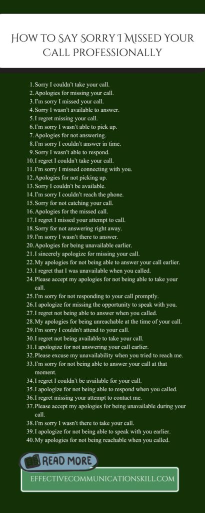 Sorry I Missed Your Call