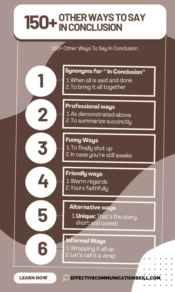 150+ Other Ways To Say In Conclusion 1 Other Ways To Say In Conclusion