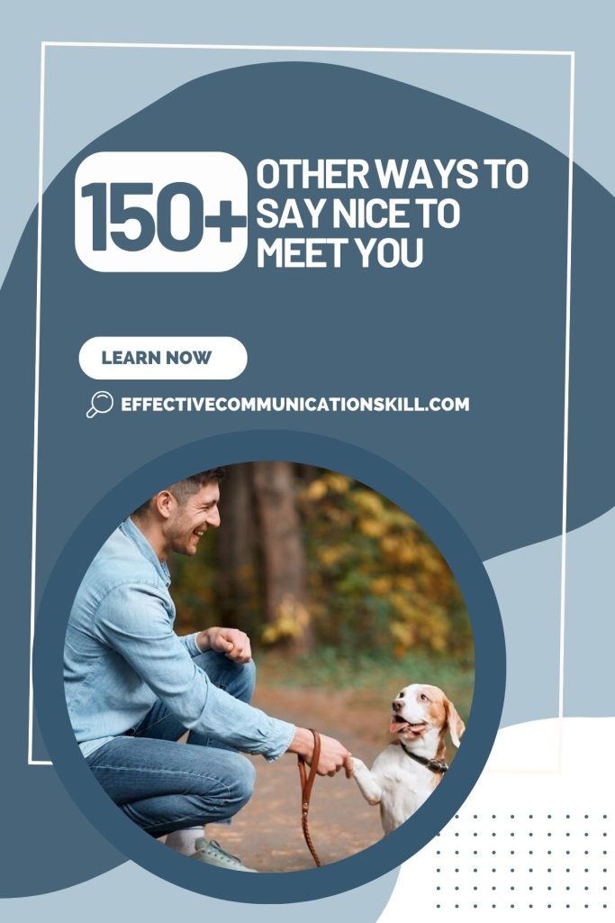 Other Ways To Say Nice To Meet You